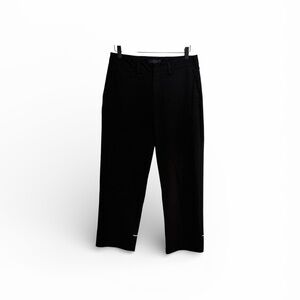 Oak + Fort Classic Black Trousers with White Seam